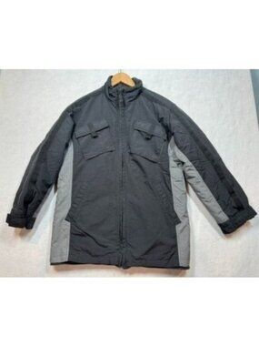 Nike Portal Full Zip Winter Jacket Insulated Lined Black Gray Coat Boys XL 18-20